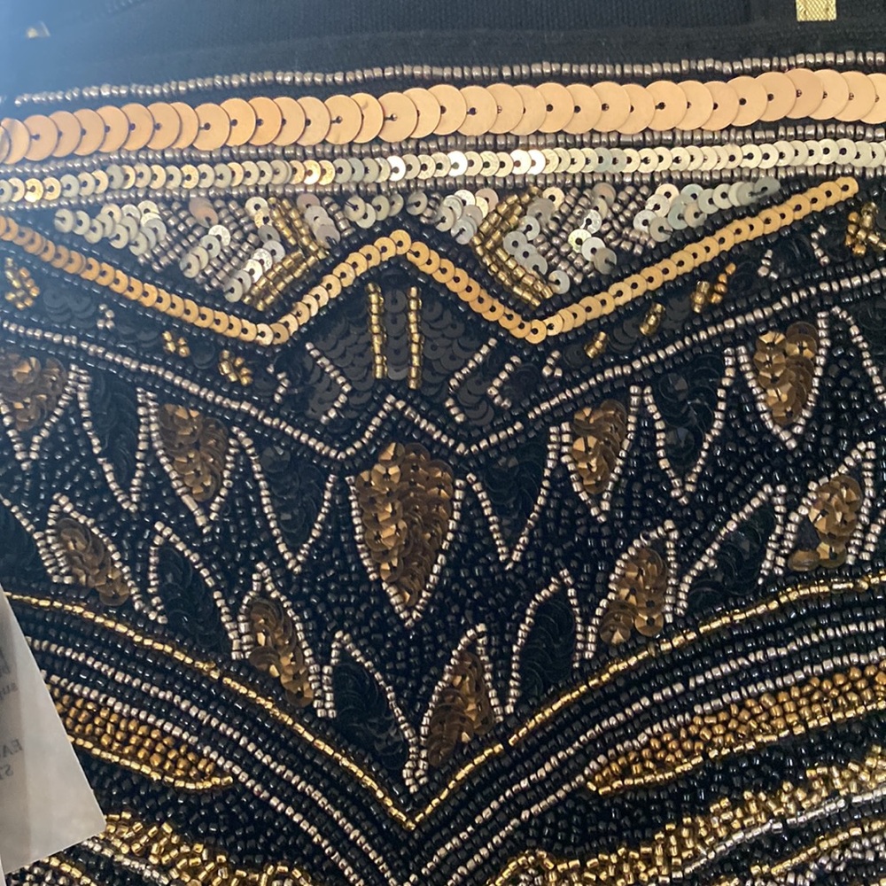 NWT Embellished Black and Gold America & Beyond Shoulder Bag - Picture 13 of 16